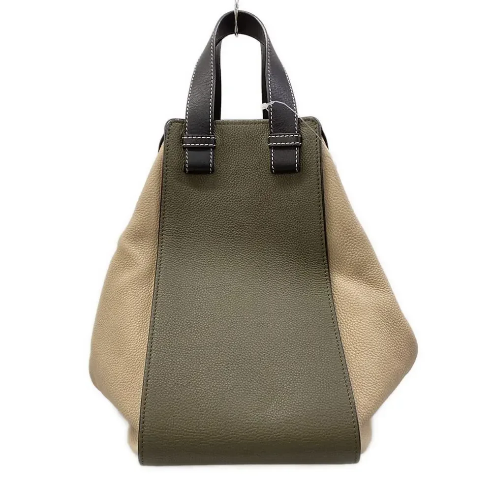 Loewe Hammock Medium Handbag 387.12RT38 Khaki Cream Black Soft grained calf